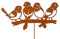 CIM Edelrost Gartenstecker – Bird Family – Motiv-Maße: 44cm x 0,5cm - Gesamthöhe 114cm – inkl. Standstab - attraktive Edelrost Dekoration