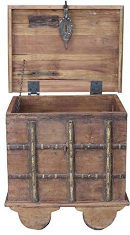 GURU SHOP Antike Holztruhe, handgefertigt aus hochwertigem Holz, Modell 15