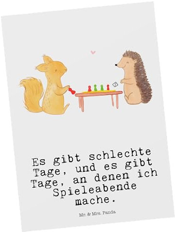 Mr. & Mrs. Panda Postkarte Eichhörnchen Gesellschaftsspiele - Geschenk, Spielen, Hobby, Dankeskarte, Sportler, Ansichtskarte, Grußkarte,