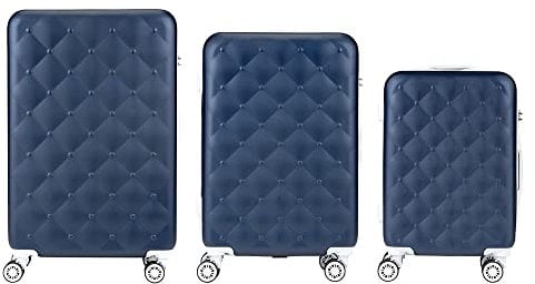 Enrico Coveri Set 3 Trolley Da Viaggio, Valigie Rigide in Tre Dimensioni Con Doppie Ruote Girevoli e Struttura in ABS Doppio Strato, Antigraffio e Antiurto