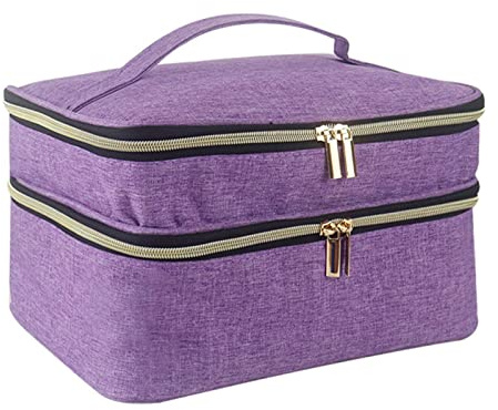 Jomewory Näh Aufbewahrungs Organizer, Nähwerkzeug Organizer und Aufbewahrung, Nähzubehör Aufbewahrungsbox für Faden, Nadeln, Stecknadeln, Knöpfe - 28 x 19 x 15,5 cm - Lila