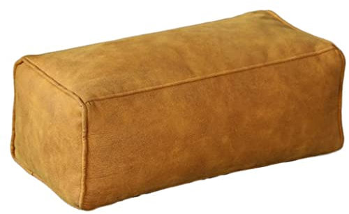 APLIQE Wildleder Pouf Boden Ottomane Fußhocker Quadratisch Rechteckige Poufs Sitzsack Bodenkissen Sofa Hocker für Wohnzimmer(Yellow,Long)