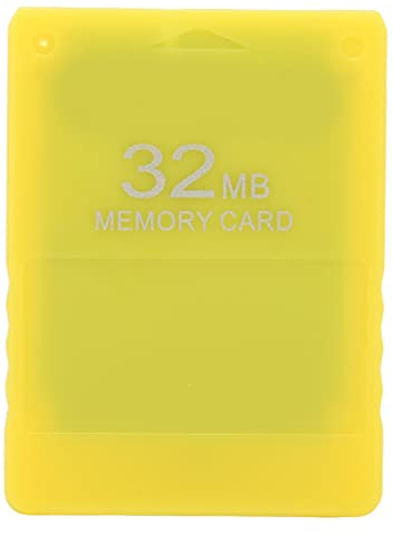 32MB PS2 Memory Card FMCB Free McBoot V1.966 for Playstation2 Standard and Slim Line Version All Game Console, High Speed Plug and Play External Data Storage Card (Yellow)