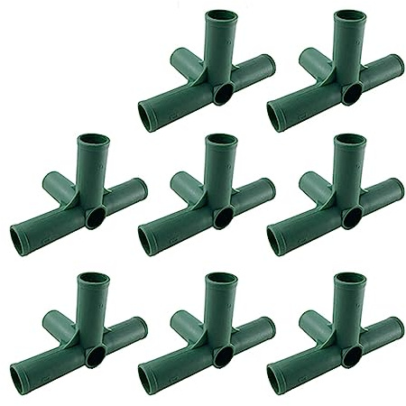 Garten-Rahmenverbinder, 8 Stück, 19 mm, Kunststoff, Gewächshausrahmen, Möbelverbinder, Pflanzenpfähle, Zaunrohrverbindung für Blumenständer und Gewächshausrahmen
