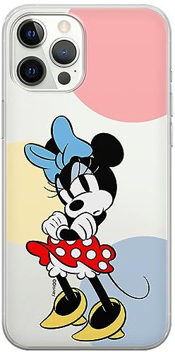 ERT GROUP mobile phone case for Iphone 12/12 PRO original and officially Licensed Disney pattern Minnie 078 optimally adapted to the shape of the mobile phone, partially transparent