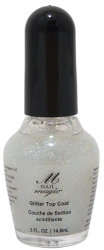 Nail Magic Glitter Top Coat, Vegan, Cruelty Free, 7 Free Formula, Quickly Dries and adds protection to the nail colour, Salon Quality shine & sparkle 0.50 fl oz