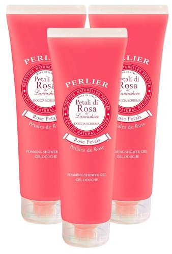 Perlier Gel Doccia Schiuma Petali di Rosa del Lancashire 250ml (3 Unità)