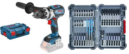 Bosch Professional Akku-Schlagbohrschrauber GSB 18V-110 C (ohne Akkus und Ladegerät, in L-BOXX) + 35-tlgs. Bohrer Bit Set (Zubehör für Schlagschrauber, mit Bits und Universalhalter)