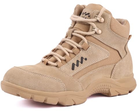 LUDEY Militärstiefel Herren Wasserdicht Einsatzstiefel Herren leicht Kampfstiefel Tactical Boots Schwarz Springerstiefel Wanderstiefel Bundeswehr Stiefel Motorradstiefel Sand-38EU