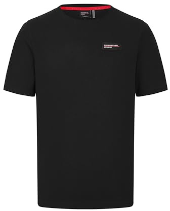 Porsche Motorsport Logo T-Shirt | Aufnäher mit Teamlogo auf der Brust, Großer Porsche-Aufdruck auf dem Rücken, Herren