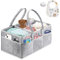 Esoes Windel-Caddy Organizer, Baby-Windel-Caddy, Kindergarten-Aufbewahrungskorb und Auto für Windeln und Feuchttücher, Windeltaschen für Mutter, Spielzeugaufbewahrung für Kinder (Grau)