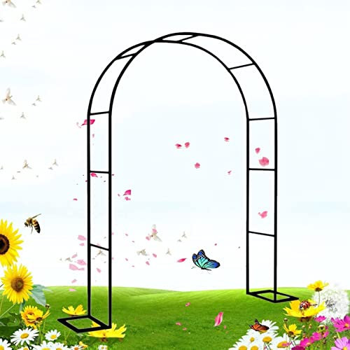 XUJIAY Gartenbogen Rosenbogen Spalier für Kletterpflanzen,120cm 180cm 240cm 300cm 350cm Breite Hochzeitsbogen mit Basis,Witterungsbeständig, Für Verschiedene Kletterpflanzen,350x220x40CM