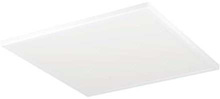 Eglo Plafonnier LED en saillie Rovito, lampe de plafond rectangulaire, éclairage pour salle de bains en plastique blanc, blanc chaud - blanc froid, IP44, 57x30 cm