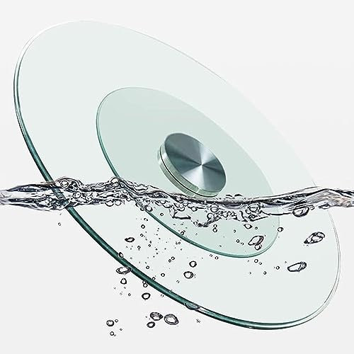 Plateau Tournant Pivotant Plateau tournant Lazy Susan de 60 à 110 cm, plateau de table à manger rond en verre trempé transparent, plateau rotatif silencieux et lisse for table à manger de cuisine(110c