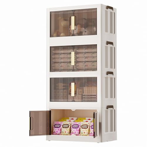 Naviconvex 224L Aufbewahrungsbox 4-stufig stapelbar mit Deckel + Rollenschrank faltbar - Für Haushalt/Büro/Studentenzimmer