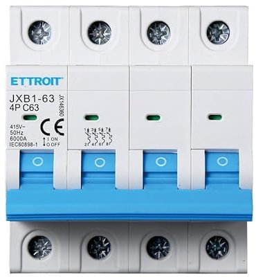 IXTRIMA Interruttore Magnetotermico Automatico 4P 63A 380V 6kA MCB C63 occupa 4 moduli DIN