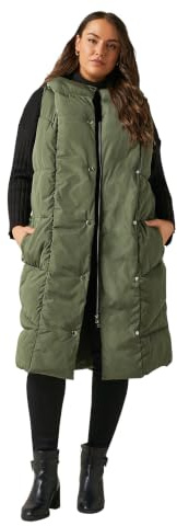 EVANS Curve Khaki Padded Gilet - Women's - Plus Size Curve