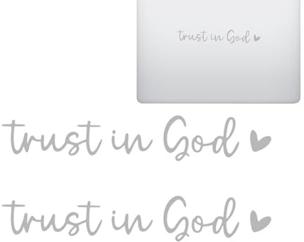 Vertrauen Sie auf Gott Rückspiegelaufkleber | 2 Stück christliche Aufkleber | Zubehör für Rückspiegel | Christlicher religiöser Bibelaufkleber | Laptop-Fenster-Autoaufkleber für Mama, Papa, Freund
