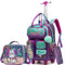 HTgroce Schulranzen Trolley Mädchen Kinder Schulranzen Mit Rollen Trolley Schulranzen Rucksack Mit Rollen Schulrucksack Trolley Schultrolley Reisetasche mit Rollen