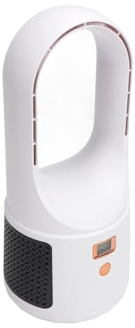 Bonbela Desk Bladeless Fan USB 6 Speeds Wind Quiet Portable Desk Fan with Power Display for Home Bedroom Office (White)