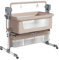 Magic ZC Electric Bluetooth Smart Next to Me Crib, Convertible Baby Bedside Crib, Infant Bedside Sleeper Cradle with Music, Foldable Co-Sleeping Bassinet, Remote and 5 Swaying Gears (601 Beige)