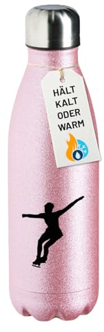 Huuraa Glitzer Trinkflasche Eiskunstlauf Silhouette Geschenk