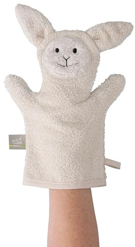 Odenwälder Waschhandschuh Mähmäh – Sanfter Baby-Waschlappen aus 100% Baumwolle, OEKO‑TEX® Standard 100 zertifiziert, vegan, hautfreundlich nature