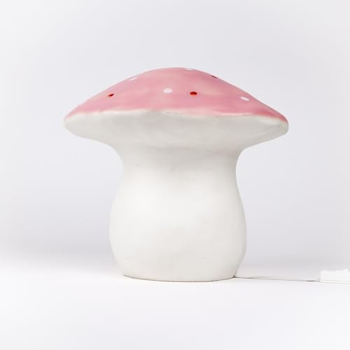 Egmont Toys Pilzlampe „Mushroom“, Rot – Kinder-Lampe handbemalt, 1,5 W LED – Dekoratives & sicheres Nachtlicht für Baby‑ & Kinderzimmer (Altrosa, Groß Ø29X30)