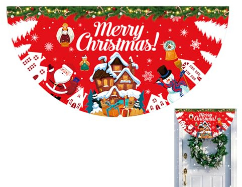 Weihnachtsbanner Für Innen Halb Fächerförmige Festliche Wimpelkette Flache