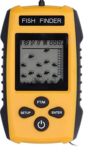 MasYosh Fischfinder LCD Display, tragbar für Angeln im Freien | Wasserdichte Dichtung, einstellbare Empfindlichkeit, Fischalarm