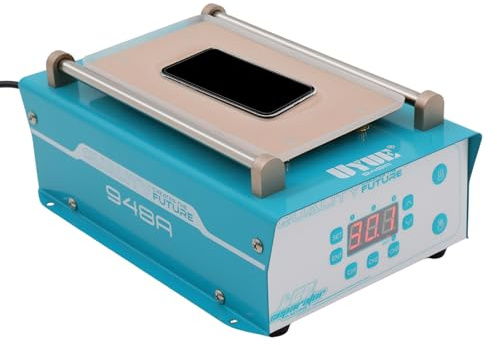 RUETERY Machine de découpe d'écran LCD avec support sous vide, contrôle de la température 0-140 °C, plaque chauffante PTC pour réparation de téléphone portable jusqu'à 7 pouces, boutons rapides et