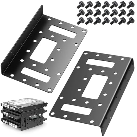 2 Stück 2,5 Zoll bis 3,5 Zoll SSD/HDD-Montagehalterung, HDD SSD Montagehalterung, 2,5 auf 3,5 Ersatzhalterung aus Metalllegierung, internes Festplattensystem-Montage für NAS/PC/Server