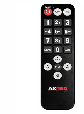 AXRED Senioren Fernbedienung für S90 Plus HDTV Sat Receiver - mit großen Tasten für Ihren HD SatReceiver, Remote Control, Senior Fernbedienung für S 90 + Satellit, 2in1 Funktion lernbar für TV