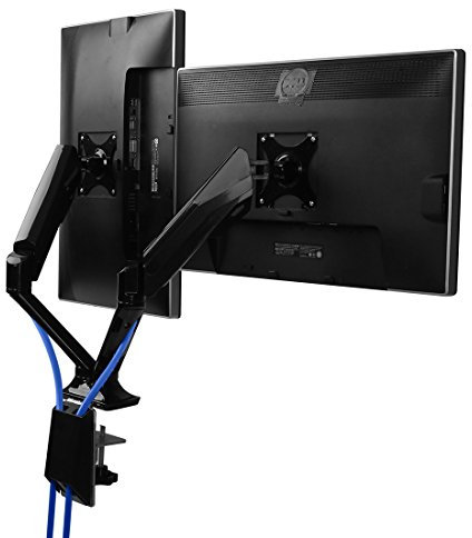 Fleximounts F6D Dual monitor mount lcd arm for 17-30Computer Monitor Gas Spring arm,With Clamp or Grommet Desktop Support