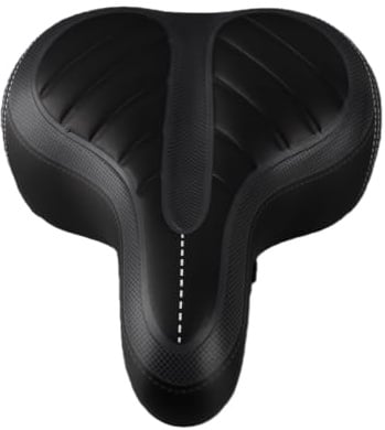 Fahrradsattel mit stoßfester Feder & ultraweicher Polsterung für breitem Po, Bergstraßen, sportlich bequemer Polstersattel für Damen & Herren, hohe Elastizität, PU-Material