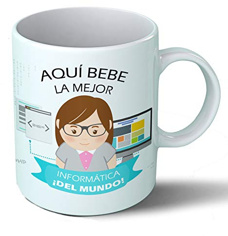 Planetacase - Taza Informática - Regalo Original Informáticos - Cerámica 330 mL - Taza Desayuno Apta para Microondas y Lavavajillas - Resistente a Lavados