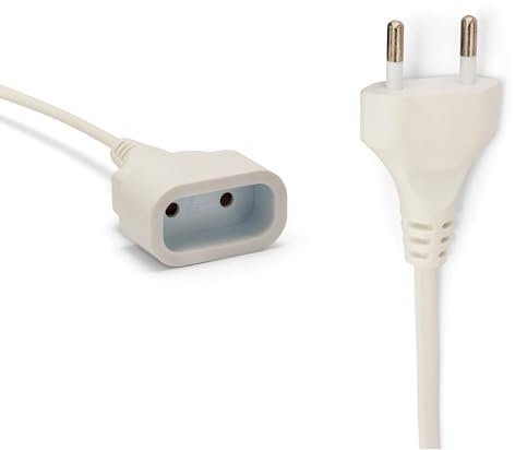 Velamp PRO10A-FR-2 Rallonge Prolongateur électrique 2 m fiche extra plate 6A - section 2x0,75 mm² Blanc