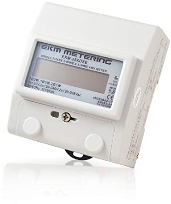 EKM Metering Single Phase kWh Meter, Pass-Through, 2 or 3-Wire, 120V up to 120/240V, 100A, 60Hz
