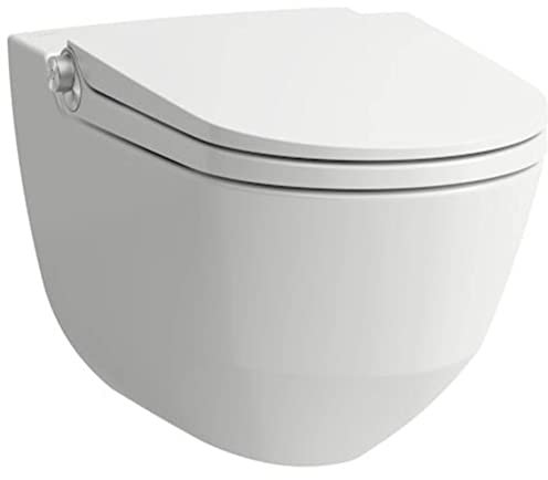 Laufen Cabine de douche Cleanet Riva, encastrée, murale, commande à distance, siège WC avec couvercle, H8206917570001, Couleur: blanc mat