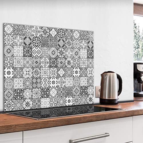 murando Spritzschutz Glas für Küche 80x60 cm Küchenrückwand Küchenspritzschutz Fliesenschutz Glasbild Dekoglas Küchenspiegel Glasrückwand Fliesen Mosaik - f-B-0288-aq-e