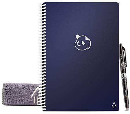 Rocketbook Panda Planer – Wiederverwendbarer Täglicher, Wöchentlicher, Monatlicher Planer mit 1 Pilot Frixion Stift und 1 Mikrofasertuch Enthalten – Blau Einband A5