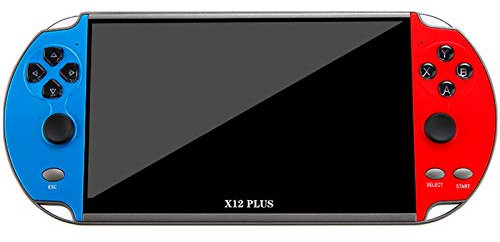 GoolRC X12 Plus Console di Videogiochi da 7 Pollici Costruito in 1000 Giochi 16GB Controller di Gioco Doppio Joystick Palmare Spupport Uscita AV Scheda TF Musica E-Book