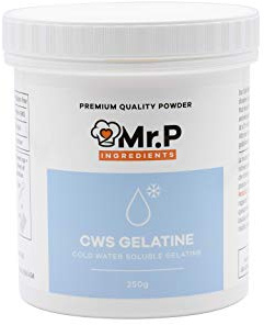 Mr.P Ingredients Gelatina in Polvere Solubile a Freddo 250g, 200 Bloom, Addensante Qualità Premium per, Gelatine Istantanee, Dessert, Mousse e Dolci Freddi, Gluten Free, NO OGM, Halal e Kosher