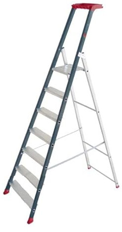 Escabeau en aluminium Professionnel 7 marches haut. travail 3,45 m PROLUX PLUS Escalux