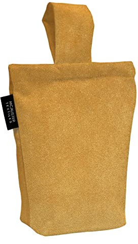 McAlister Textiles Ochre Yellow Unfilled Matt Velvet Fabric Door Stop - Plain Decorative Door Stopper for Doors, Windows and Patios