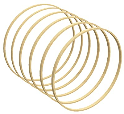 Worown 6 Stück 15 cm Bambus-Blumenreifen, hölzerne Kranzringe für die Herstellung von Hochzeitskranz-Dekorationen, Wandbehang-Bastelarbeiten