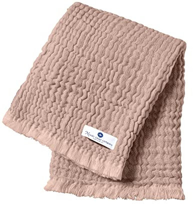 nordic coast company® Musselin Decke Baby Puckdecke Fransen Babydecke Musselin Mulltuch Pucktuch Spucktuch Musselin (Altrosa)