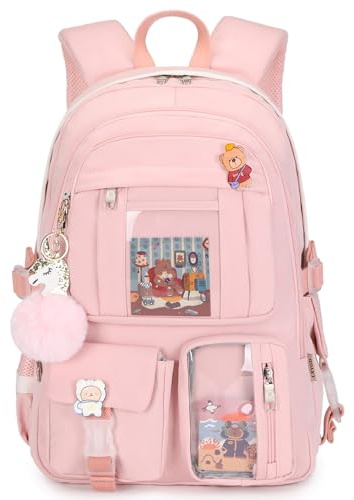 LXYGD Backpack for Girls with Accessories Laptop Bookbags 16 Inch Kawaii School Bag College Travel Daypack for Teens