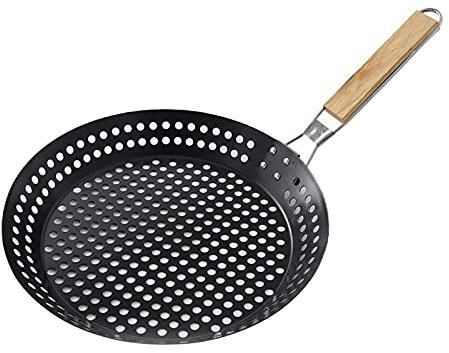 SANON BBQ Grilling Skillet, Non-Stick Grill Pan, Anti-Rust Grilling Pan with Handle