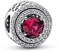 PANDORA Timeless Funkelnder Mehrstufiger Kreis Charm aus Sterling-Silber, kompatibel mit Armbändern aus der Moments Kollektion, 792418C01